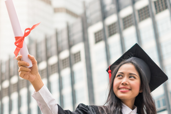 asian female with degree